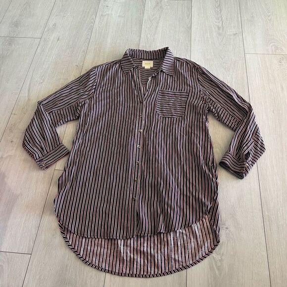 Anthropologie Maeve Adelaide Poplin Stripe Shirt size S - Picture 1 of 8